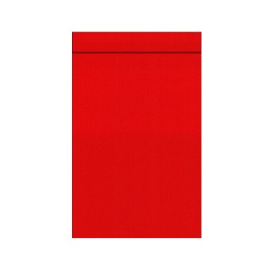 Geschenkzakjes met 2 cm klepje, buiten en binnenzijde uni rood op sterk geribbeld mat papier.
 