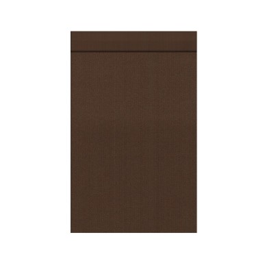 Geschenkzakjes met 2 cm klepje, buiten en binnenzijde uni bruin op sterk geribbeld mat papier.
 