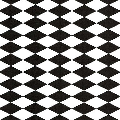 Toonbankrol cadeaupapier, wit met zwarte ruit en strepen persing, rollen van 50 meter, kies minimaal 4 artikelen in een assortimentsdoos.
 