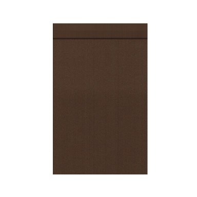 Geschenkzakjes met 2 cm klepje, buiten en binnenzijde uni bruin op sterk geribbeld mat papier.
 