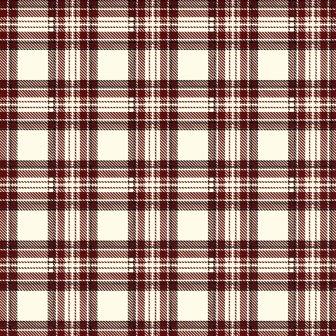 Toonbankrollen inpakpapier schotse ruit in donkerrood op room wit op sterk wit papier.
 