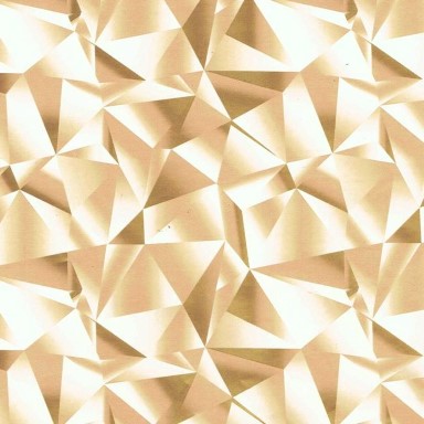 Cadeuapapier geometrische vormen creme en goud op stevig glanzend papier.
 