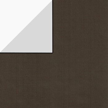 Inpakpapier voorzijde uni taupe, achterzijde uni zilver op glanzend, sterk papier.
 