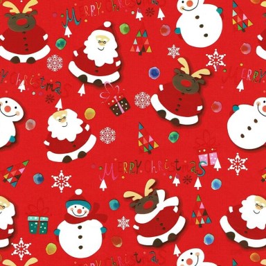 Inpakpapier kerstmis op glanzend wit papier.
 