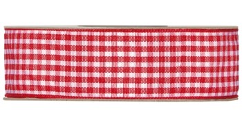 Cadeauband geruit rood-wit
 