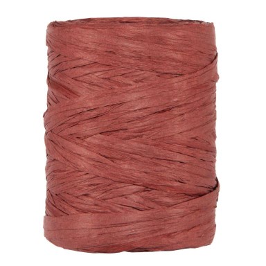 Raffia lint van papier op een rol, okergeel.
 