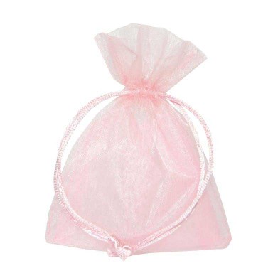 Organza cadeauzakje licht roze.
 